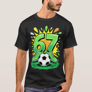 67 Six Seven Fußball Lustiges Meme Jungen Männer W T-Shirt