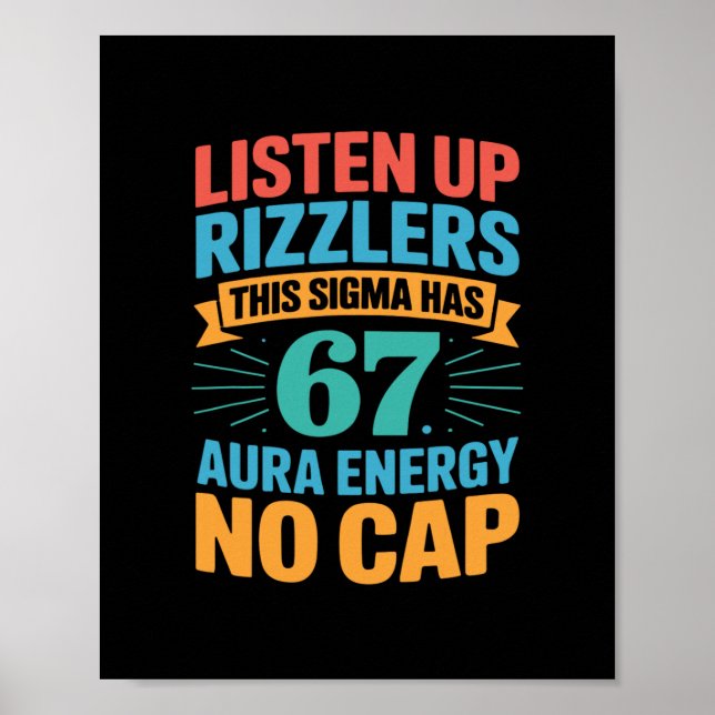 67 Six Seven Get Sendy Meme Design Lustig 6 7 Sigm Poster (Vorne)