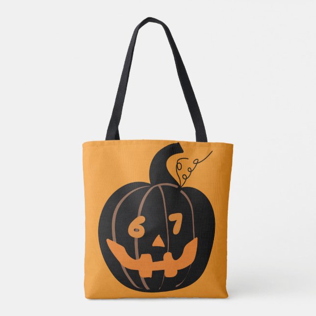  67 Six Seven Halloween Tote for Students Teachers Tasche (Rückseite)