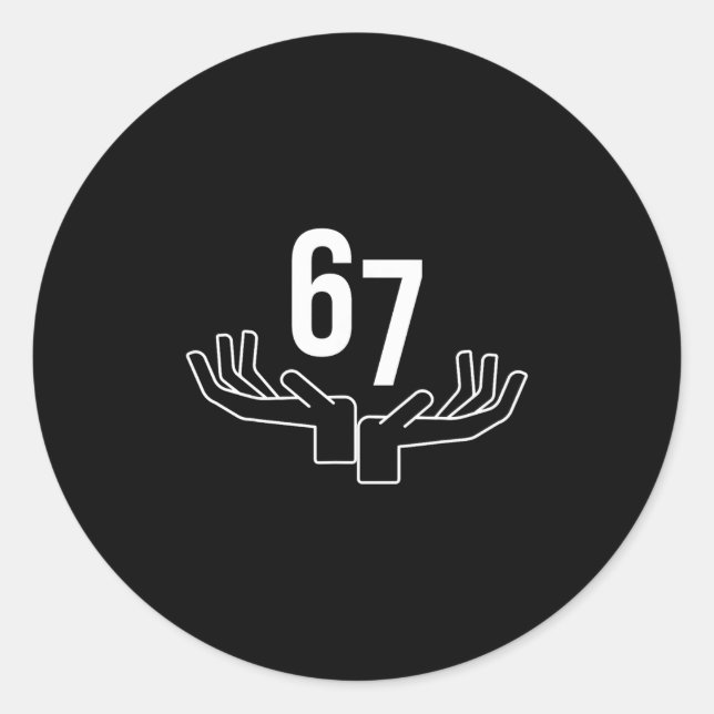67 Six Seven Hand-Gesten-Meme  Runder Aufkleber (Vorderseite)