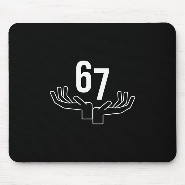 67 Six Seven Hand Gesture Meme  Mousepad (Vorne)
