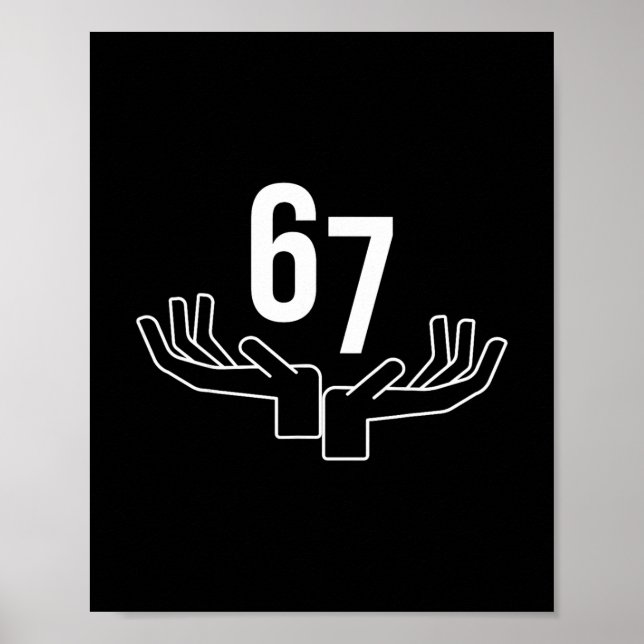 67 Six Seven Hand Gesture Meme  Poster (Vorne)