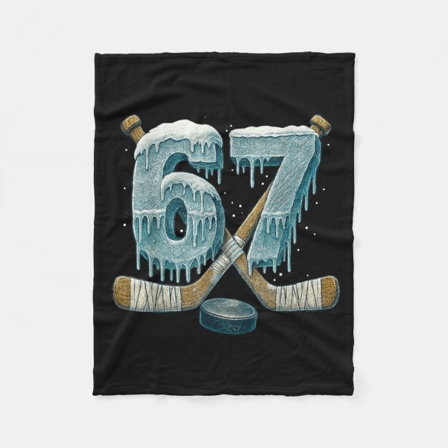 67 Six Seven Hockey Drip Number Funny 6 7 Meme  Fleecedecke (Vorderseite)