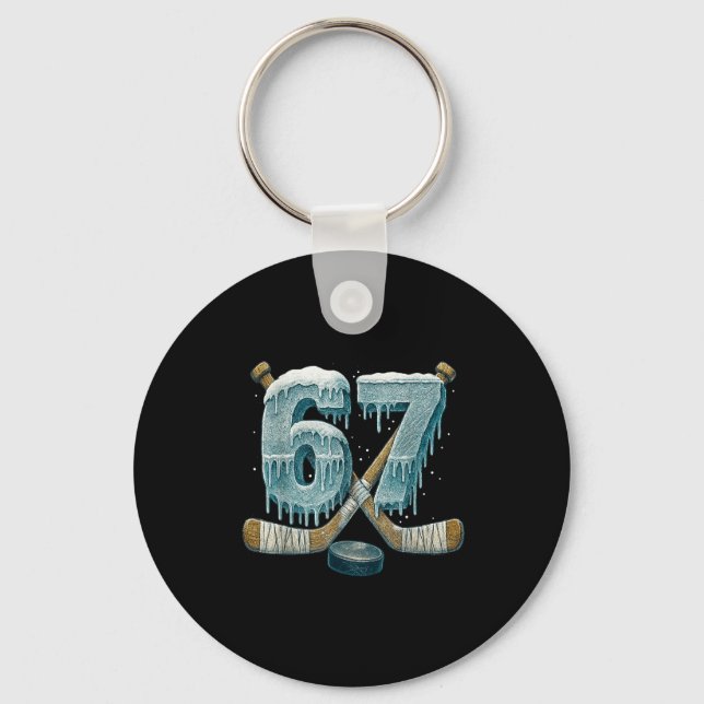 67 Six Seven Hockey Drip Number Funny 6 7 Meme  Schlüsselanhänger (Vorderseite)