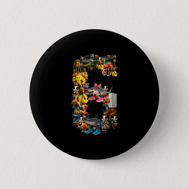 67 Six Seven Italian Brainrot Christmas Matching C Button (Vorderseite)