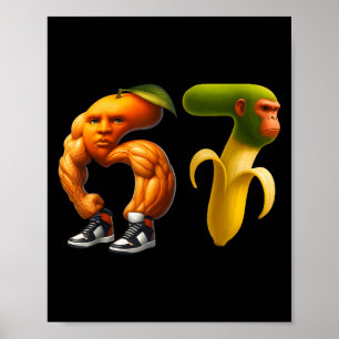 67 Six Seven Italienisches Brainrot-Meme-Paar pass Poster