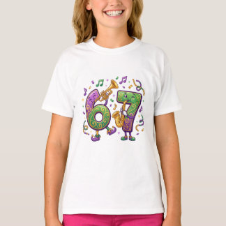 67 Six Seven Lustige Retro Mardi Gras T-Shirt