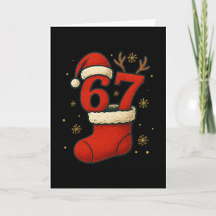 67 Six Seven Lustiger Gen Alpha Meme Weihnachten 2 Karte