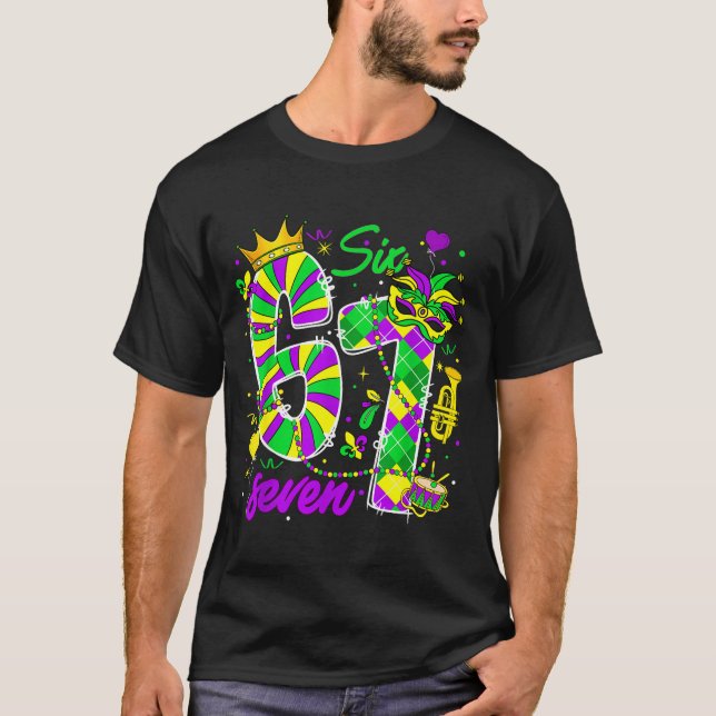 67 Six Seven Mardi Gras Carnival New Orleans Fleur T-Shirt (Vorderseite)