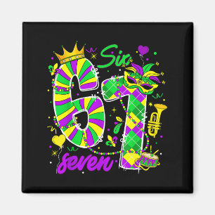 67 Six Seven Mardi Gras Karneval New Orleans Fleur Magnet