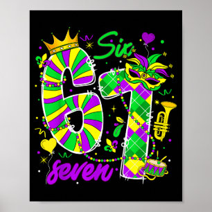 67 Six Seven Mardi Gras Karneval New Orleans Fleur Poster