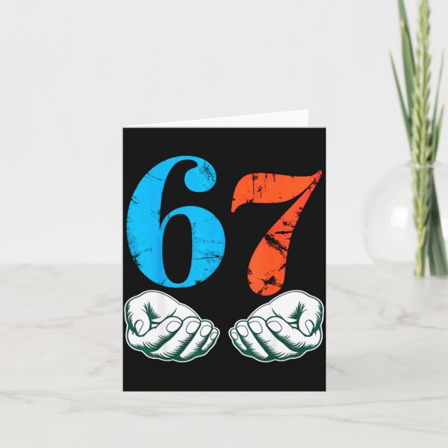 67 Six Seven Meme 6 7 Hands  Karte (Vorderseite)