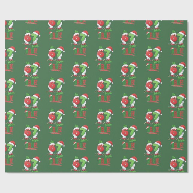 67 Six Seven Meme Christmas Holiday  Geschenkpapier (Flach)