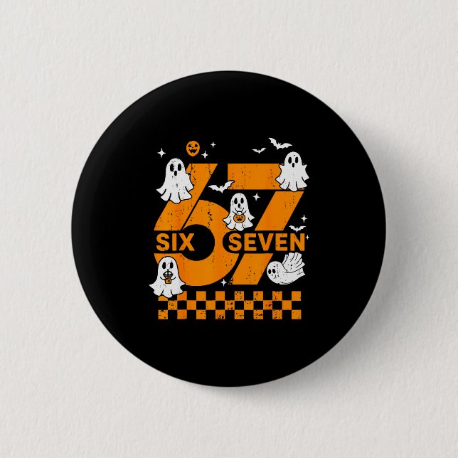 67 Six Seven Meme Fun 6 7 Couple Matching Hallowee Button (Vorderseite)