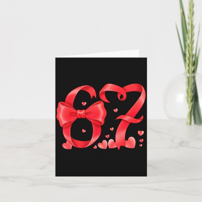 67 Six Seven Meme Gen Alpha Valentines Day Coquett Karte (Vorderseite)