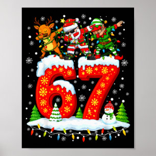 67 Six Seven Meme Gen Alpha Weihnachten Santa Elf Poster