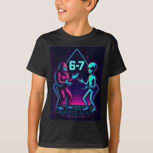 67 Six Seven Meme Lustig Bigfoot Alien Sasquatch U T-Shirt