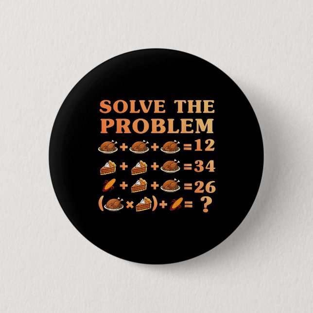 67 Six Seven Meme Math Thanksgiving Equation Logic Button (Vorderseite)