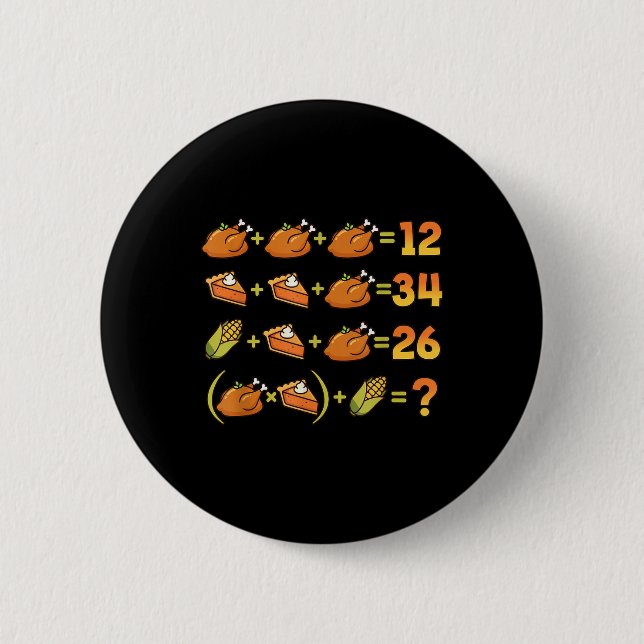 67 Six Seven Meme Mathe Thanksgiving Gleichung Log Button (Vorderseite)