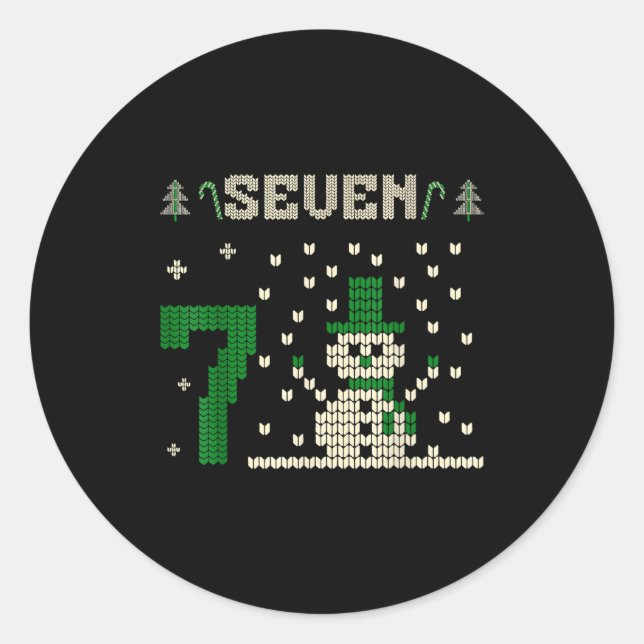 67 Six Seven Meme Snowman Christmas Couple Matchin Runder Aufkleber (Vorderseite)