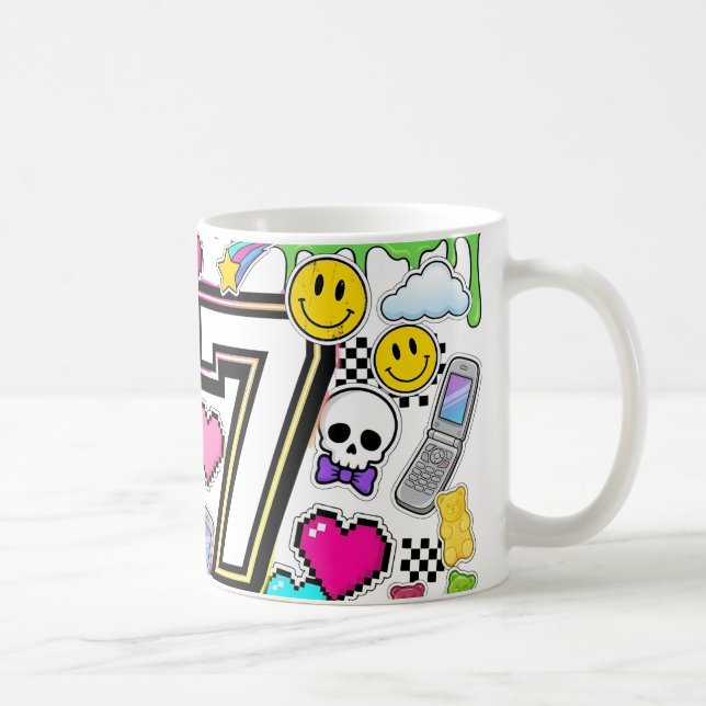 67 Six Seven Retro Y2K Aesthetic mug  Kaffeetasse (Rechts)