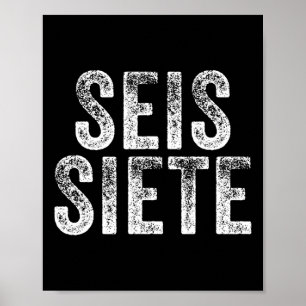 67 Six Seven Seis Siete Spanische Brainrot Weihnac Poster