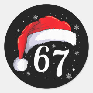 67 Six Seven Weihnachtsmann Lustige Weihnachten 6 Runder Aufkleber