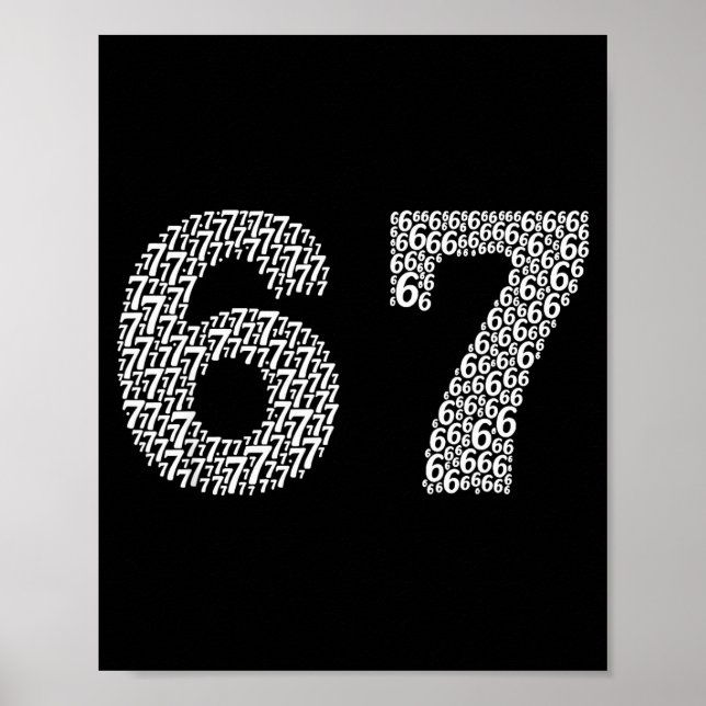 67 Sixty Seven Halloween Costume Design Funny 6 7  Poster (Vorne)