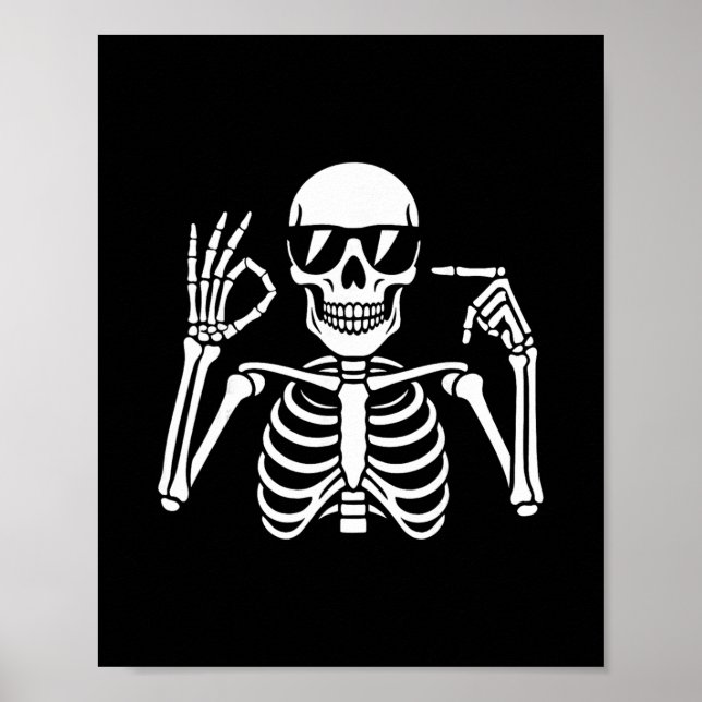 67 Skeleton Funny Six Seven Gen Alpha Halloween Me Poster (Vorne)