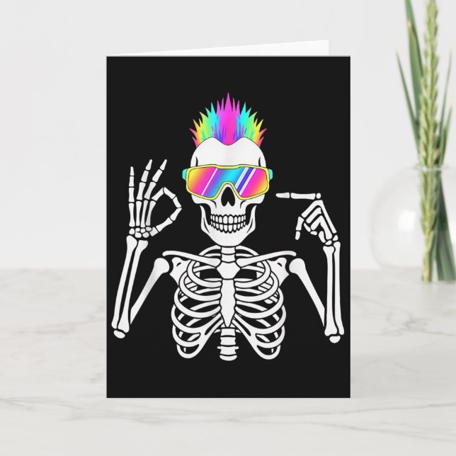 67 Skeleton Gen Alpha Funny Six Seven Halloween Me Karte (Vorderseite)
