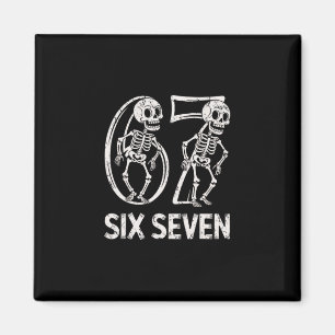 67 Skelett Lustig Sechs Sieben Gen Alpha Halloween Magnet