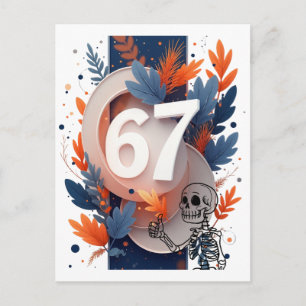 67 Skeletthand Halloween Postkarte