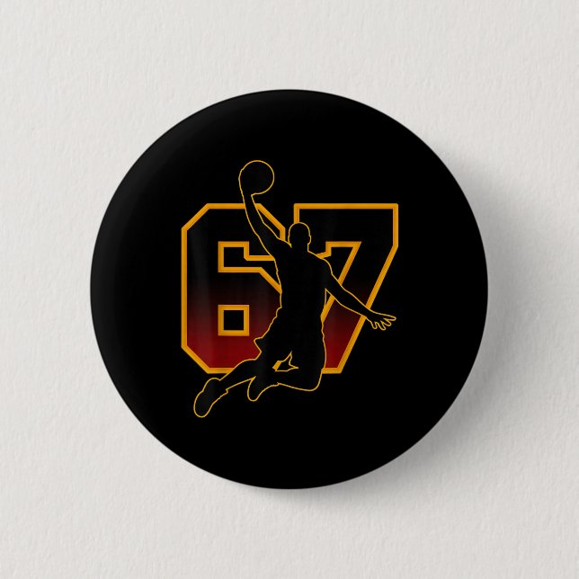 67 Sketll Meme Slam Dunk Position Sechs Sieben Spi Button (Vorderseite)