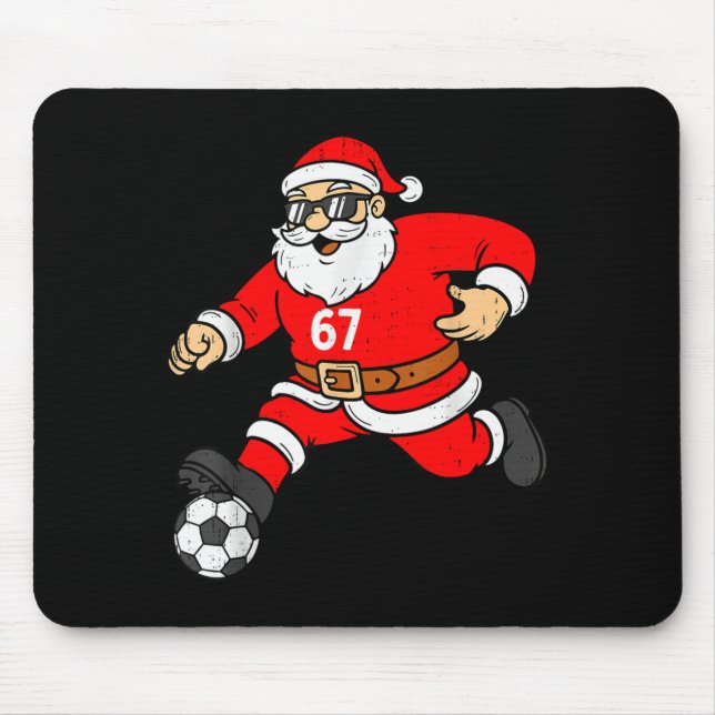 67 Soccer Santa Six Seven Meme Christmas Srt Men B Mousepad (Vorne)
