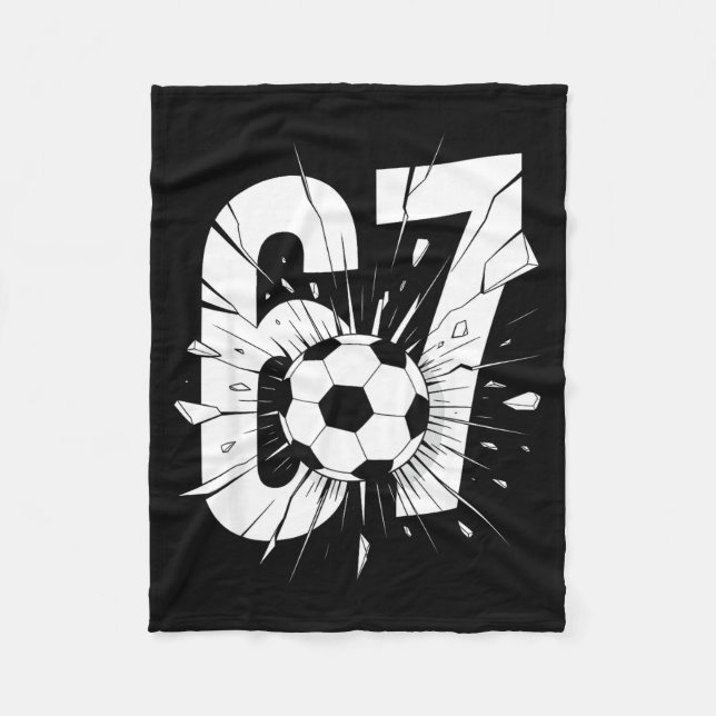 67 Soccer Six Seven 6 7 Meme 67  Fleecedecke (Vorderseite)