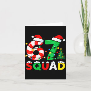 67 Squad Weihnachts-Candy Cane Six Seven Meme Xmas Karte