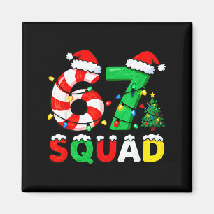 67 Squad Weihnachts-Candy Cane Six Seven Meme Xmas Magnet