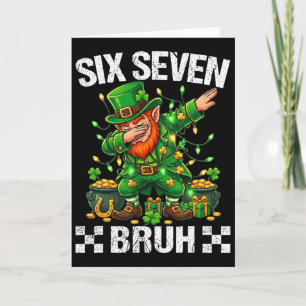 67 St Patricks Lustiger Six Seven Meme Leprechaun Karte
