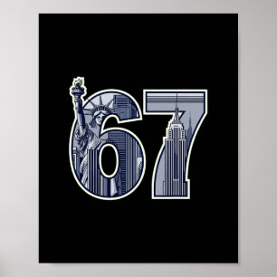 67 Statue Liberty Empire State Grafik Poster