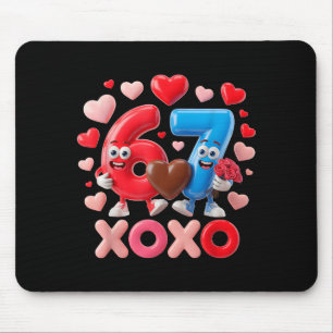 67 Süß Six Seven Gen Meme Paar-Jubiläum Vale Mousepad