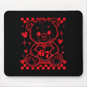 67 Süßer Herz-Teddybär Valentinstag Sechs Sieben Mousepad