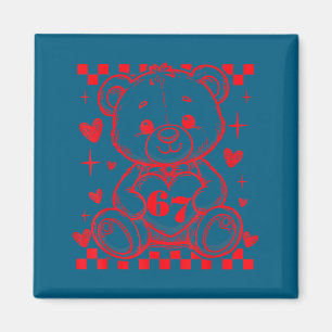 67 Süßer Herz-Teddybär Valentinstag Six Seven Magnet