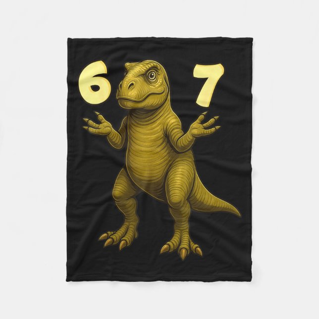 67 T-rex Hands Motion Dinosaur Meme For Kids Teens Fleecedecke (Vorderseite)