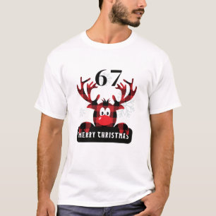 67 T-shirt de Noël Caribou à carreaux Six Sept Mèm