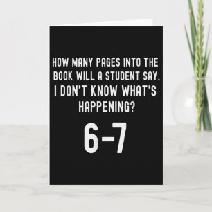 67 T-Shirt für Lehrer 67 Meme Englischlehrer Six  Karte