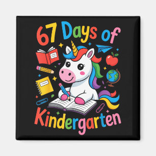 67 Tage Kindergarten Süßes Einhorn Für Lehrer Magnet