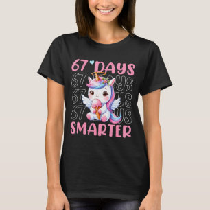 67 Tage schlauer Süßes Einhorn 67. Tag Schulmädche T-Shirt