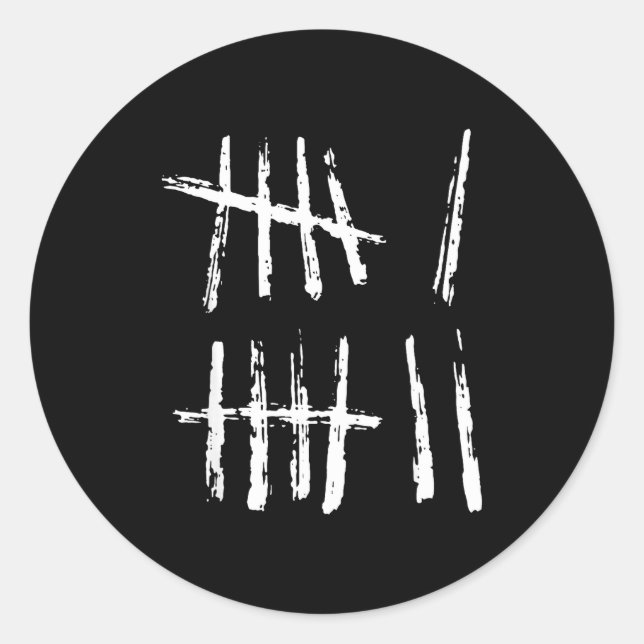 67 Tally Mark Shirt Funny Six Seven 67 Meme 6 7 Nu Runder Aufkleber (Vorderseite)