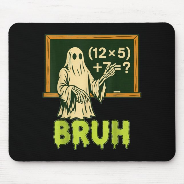 67 Teacher Halloween Ghost Six Seven Meme Brainrot Mousepad (Vorne)