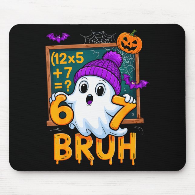 67 Teacher Halloween Ghost Six Seven Meme Math Hum Mousepad (Vorne)